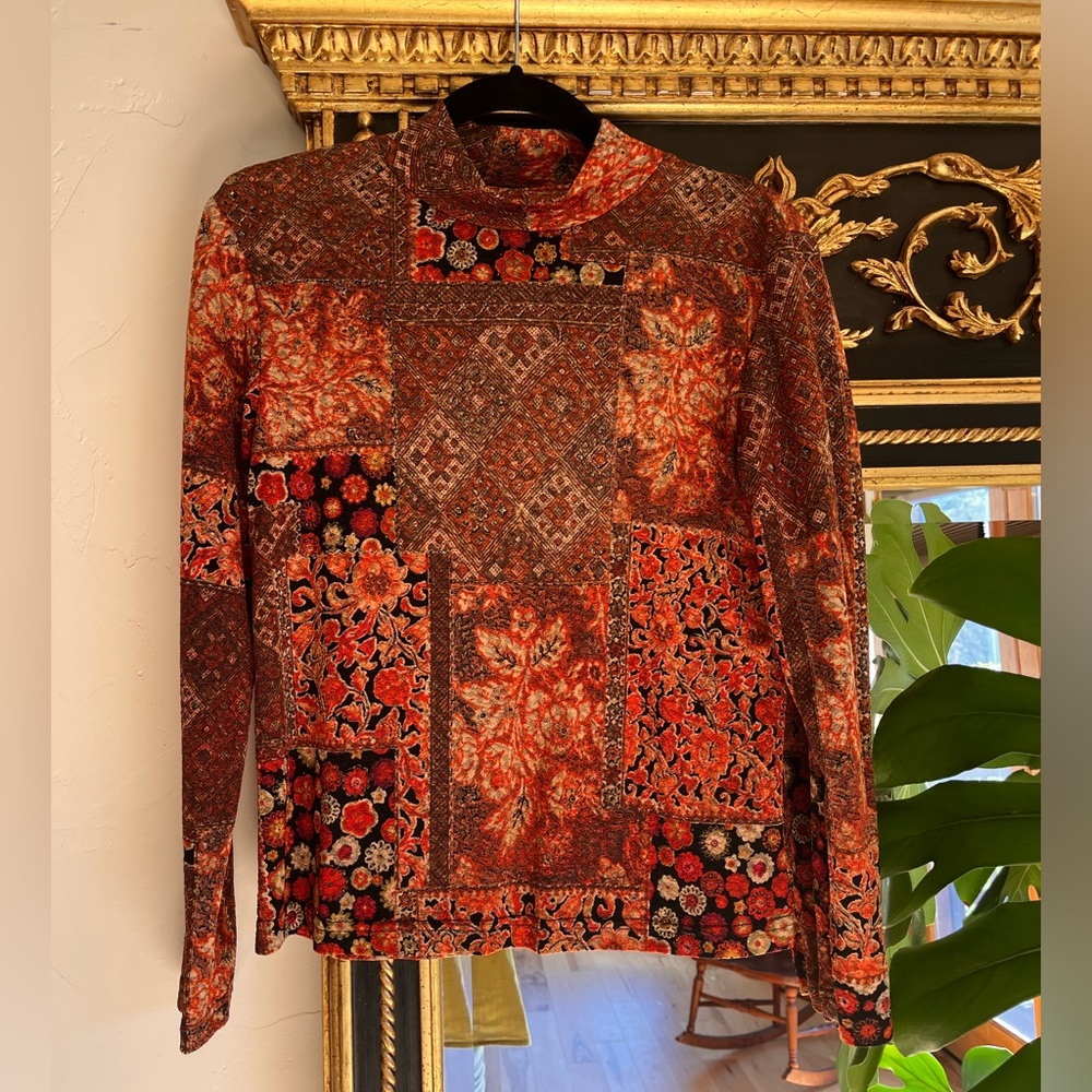 Vintage Patchwork Long Sleeve Top
